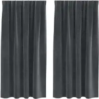 vidaXL Rideaux occultants 2 pcs gris clair 140 x 175 cm velours