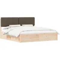 vidaXL Cadre de lit avec tête de lit rembourrée taupe 180 x 200 cm