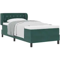 vidaXL Lit boxspring avec tête de lit vert foncé 100 x 200 cm velours