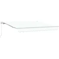 vidaXL Store coulissant blanc 350 x 250 cm en polyester et aluminium