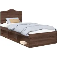 vidaXL Cadre de lit marron aspect chêne 100 x 200 cm Pin massif