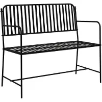 vidaXL Banc de jardin noir 103,5 x 51,5 x 90 cm en acier