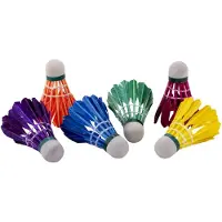 Engelhart Volants de badminton colorés avec plumes 6pcs.