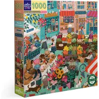 Eeboo Green Market Puzzle English 1000 Pieces Multicolore Enfants