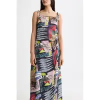 Scotch & Soda Tied Straps Draped Sleeveless Long Dress Multicolore 38 Femme