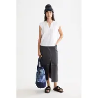 Scotch & Soda Drapey V Short Sleeve Blouse Blanc M Femme