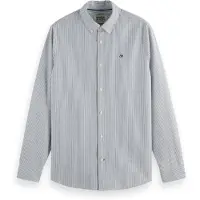 Scotch & Soda Seasonal Core Striped Regular Fit Long Sleeve Shirt Bleu M Homme