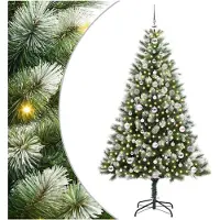 vidaXL Sapin de Noël artificiel à charnière avec neige en flocons