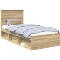 vidaXL Cadre de lit Chêne Sonoma 75 x 190 cm Pin massif