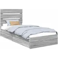 vidaXL Lit de rangement Gris Sonoma 100 x 200 cm Bois composite
