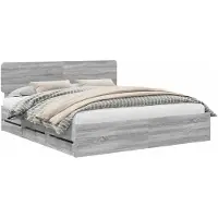 vidaXL Cadre de lit gris Sonoma 200 x 200 cm Bois composite