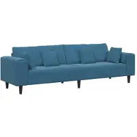 vidaXL Canapé en velours avec coussin Bleu 208 cm Velours
