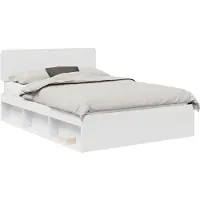 vidaXL Cadre de lit avec tête de lit Blanc 140 x 200 cm Pin massif