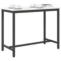 vidaXL Table blanche 100 x 50 x 77 cm Ingénierie bois et acier