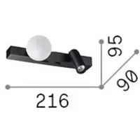 Ideal Lux 336534 PING PONG Applique murale avec interrupteur, LED, 6 W, 600/360 lm, 3000 K, blanc