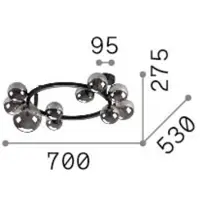 Ideal Lux Plafonnier moderne Perlage Métal Laiton 10 Lumières G9 15W 3000K Ip20