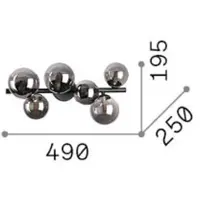 Ideal Lux Plafonnier moderne Perlage Métal Laiton 6 Lumières G9 15W 3000K Ip20