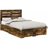 vidaXL Cadre de lit avec tiroirs avec tête de lit en bois composite