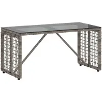 vidaXL Table d'extérieur grise et noire 80 x 40 x 40 cm