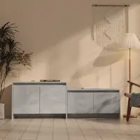 Prolenta Maison Exclusive - Meuble TV gris béton 146,5 x 35 x 50 cm, aggloméré