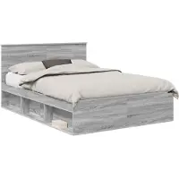 vidaXL Cadre de lit gris Sonoma 150 x 200 cm Bois composite