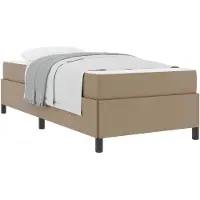 vidaXL Cadre de lit avec matelas Cappuccino 90 x 190 cm Tissu