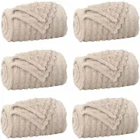 vidaXL Couvertures À Jeter 6 Pcs Beige 200 X 150 Cm Toison