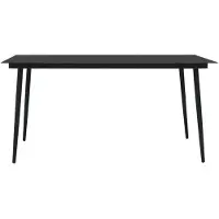 vidaXL Table de jardin noire 150x80x74 cm acier et verre