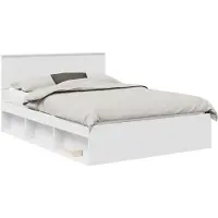 vidaXL Cadre de lit avec tête de lit Blanc 140 x 190 cm Bois composite