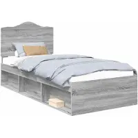 vidaXL Cadre de lit gris Sonoma 90 x 200 cm Pin massif