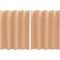 vidaXL Rideaux occultants avec anneaux 2 pcs brun clair 140 x 140 cm