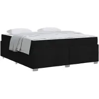 vidaXL Cadre de lit avec matelas Noir 180 x 200 cm Tissu
