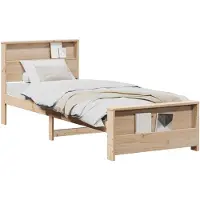 vidaXL Cadre de lit avec tête de lit brun 80 x 200 cm Bois composite