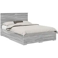vidaXL Cadre de lit gris Sonoma 140 x 190 cm Bois composite