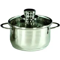 Karl Krueger KARL KRÜGER Marmite à viande Saturn avec couvercle en verre 1 litre Ø12cm acier inoxydable