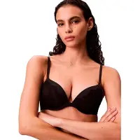 Calvin Klein Lv00qf8442 Push Up Bra Noir 75 / A Femme