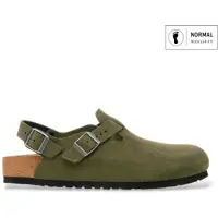 Birkenstock pour homme. 1030616 Sabots en Cuir Tokyo (Coupe Régulière) vert (44), Plat, Aucun, Casuel