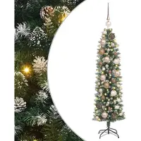 vidaXL Arbre de Noël artificiel slim avec 150 LED Vert 120 cm