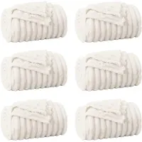 vidaXL Couvertures À Jeter 6 Pcs Crème 200 X 150 Cm Toison
