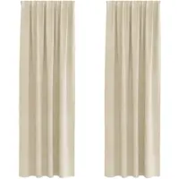 vidaXL Rideaux avec des rideaux 2 pcs Crème 140 x 245 cm Velours