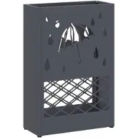 vidaXL Porte-parapluie avec stockage Anthracite 28 x 12 x 41 cm Métal