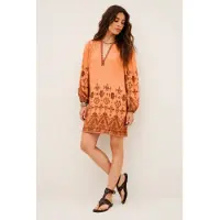 Ba&sh pour femme. 1E26ZOLA Robe Zola orange (38), Casuel, Viscose, Manche longue