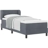 vidaXL Lit boxspring avec tête de lit gris foncé 80 x 200 cm velours