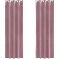 vidaXL Rideaux occultants, 2 pièces, rose foncé, 140 x 245 cm, en velours