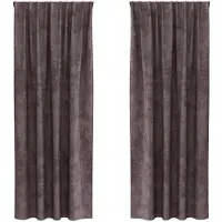 vidaXL Rideaux en velours avec tringles 2 pièces Marron 260 x 140 cm Velours