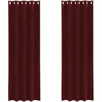 vidaXL Rideaux occultants 2 pcs Bordeaux 140 x 260 cm Velours