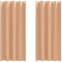 vidaXL Rideaux occultants avec anneaux 2 pcs brun clair 225 x 140 cm
