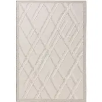 Benuta tapis intérieur & extérieur Flora Crème 160x230 cm tapis de salon tapis d’extérieur rectangulaire motif poil ras