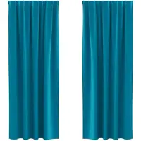 vidaXL Rideaux occultants avec anneaux 2 pcs turquoise 245 x 140 cm