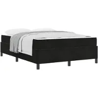 vidaXL Cadre de lit avec matelas noir 160 x 200 cm Tissu